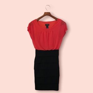 Enfocus Studio Red and Black Midi Dress